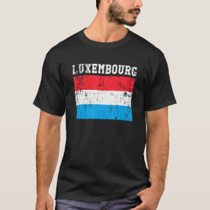 Retro Vintage Luxemburg-Flagge Luxemburgische Wurz T-Shirt