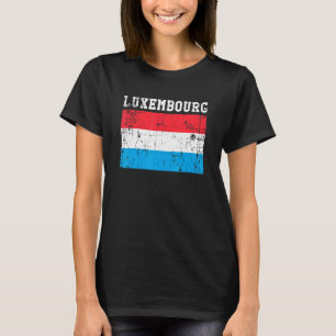 Retro Vintage Luxemburg-Flagge Luxemburgische Wurz T-Shirt