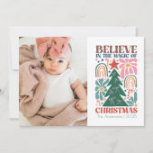 Retro Vintage Magie Feiertagskarte (Vorderseite)