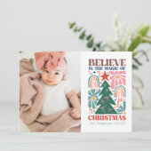 Retro Vintage Magie Feiertagskarte (Stehend Vorderseite)