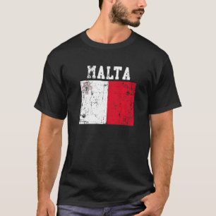 Retro Vintage Malta-Flagge Maltesische Wurzeln T-Shirt
