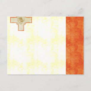 Retro-Vintage maltesische Flagge Postkarte