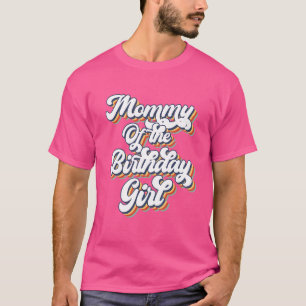 Retro Vintage Mama des Geburtstagsmädchens passend T-Shirt