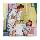 Retro Vintage Mama Tochter Badezimmer Fliese (Vorderseite)