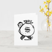 Retro Vintage Mann mit Geldsack Karte (Gelbe Blume)