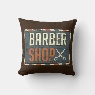 Retro-Vintage-Männerhöhle-Rustikale-Friseurstube-S Kissen