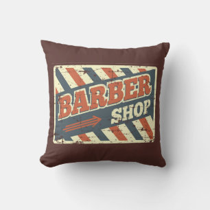 Retro Vintage Männerhöhle Rustikaler Friseur Pfeil Kissen