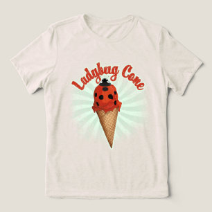 Retro Vintage Marienkäfer   Whimsical Eiscreme-Kun Tri-Blend Shirt