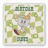 Retro Vintage Matcha Stimmung Aufkleber (Vorderseite)