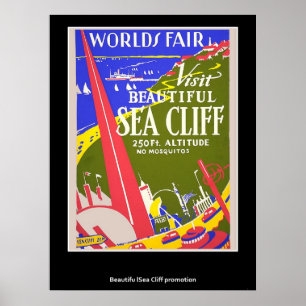 Retro Vintage Meer Kliff Poster