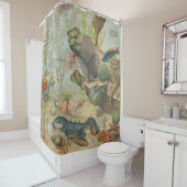 Retro Vintage Meeresbiologie Duschvorhang (Beispiel)