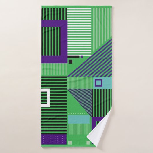 Retro Vintage Memphis Mode Muster. Illus Badehandtuch (Badehandtuch)