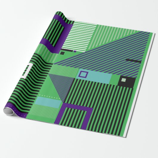 Retro Vintage Memphis Mode Muster. Illus Geschenkpapier (Ungerollt)