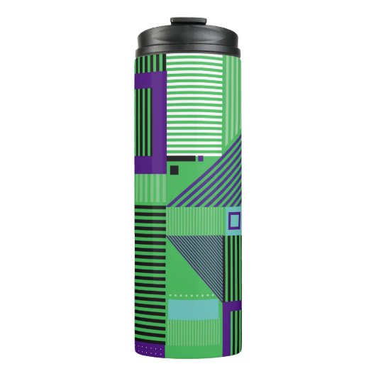 Retro Vintage Memphis Mode Muster. Illus Thermosbecher (Vorderseite)