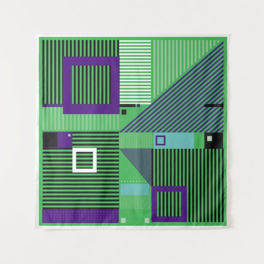 Retro Vintage Memphis Mode Muster. Illus Wandteppich (Vorderseite)