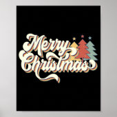 Retro Vintage Merry Christmas Tygraphy  Poster (Vorne)
