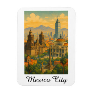 Retro Vintage Mexico City CDMX Reise Magnet