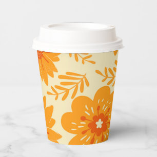 Retro Vintage Mitte des Jahrhunderts Orangefarbene Pappbecher