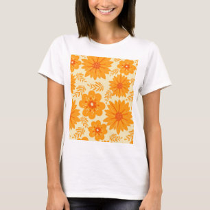 Retro Vintage Mitte des Jahrhunderts Orangefarbene T-Shirt