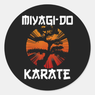 Retro Vintage Miyagi-do Karate Leben Bonsai Baum M Runder Aufkleber