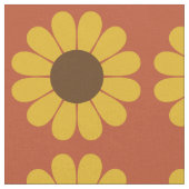 Retro Vintage Mod-Sonnenblumenmuster Stoff (Nahaufnahme)