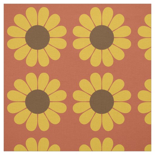Retro Vintage Mod-Sonnenblumenmuster Stoff (Muster)