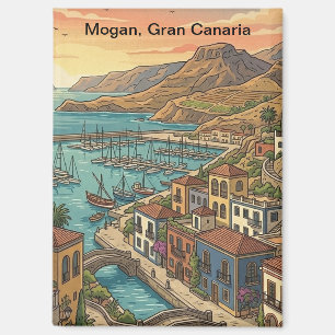 Retro Vintage Mogan Gran Canaria Kanarische Inseln Magnet