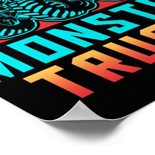 Retro-Vintage Monster-LKW Poster (Ecke)