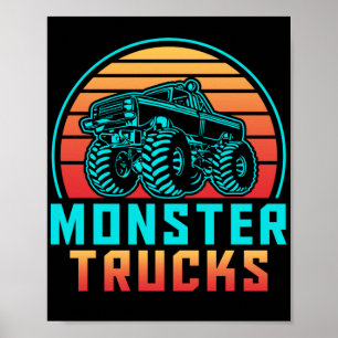 Retro-Vintage Monster-LKW Poster