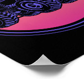 Retro-Vintage Monster-LKW-Vaporwave Poster (Ecke)