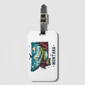 Retro Vintage Montana Staatskarte Gepäckanhänger (Vorderseite Vertikal)