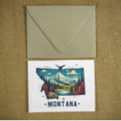 Retro Vintage Montana Staatskarte Postkarte