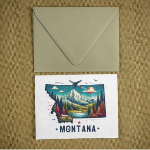 Retro Vintage Montana Staatskarte Postkarte