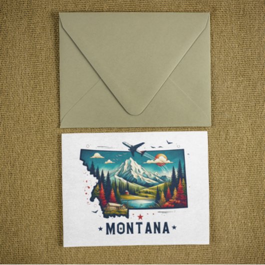 Retro Vintage Montana Staatskarte Postkarte