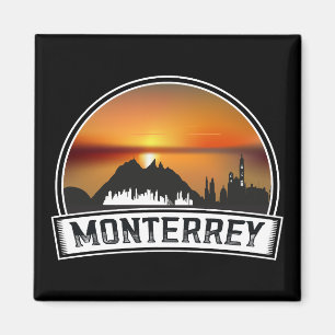 Retro Vintage Monterrey Mexiko Sonnenuntergang Sta Magnet
