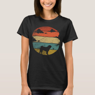 Retro Vintage Mops-Hunde und süße Tiere 4 T-Shirt