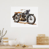 Retro Vintage Motorradfarbe Poster (Küche)