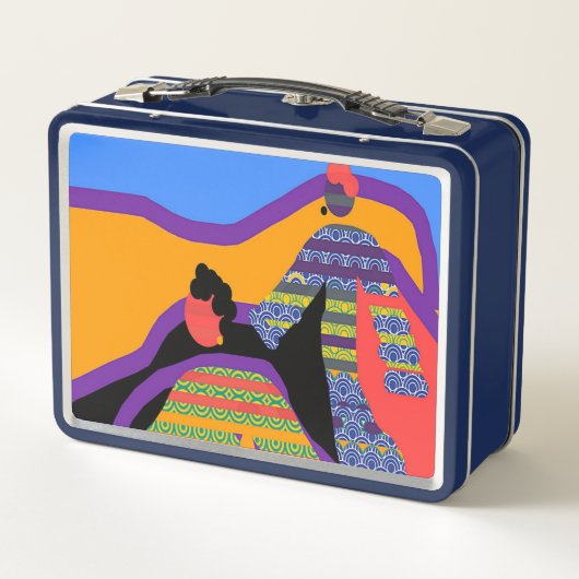 Retro-Vintage Mustermenschen Metall Brotdose (Rückseite)