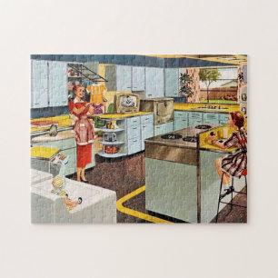 retro-vintage Mutter und Mädchen Puzzle