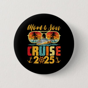 Retro Vintage Mutter und Sohn Kreuzfahrt 2025 Mama Button