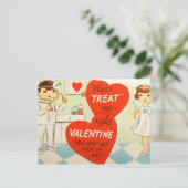 Retro Vintage Nachricht Krankenpflege Postkarte (Stehend Vorderseite)