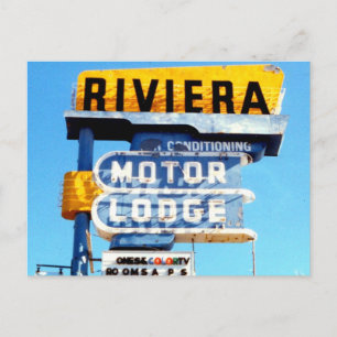 Retro-Vintage-Neon-Motelschild Postkarte