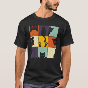 Retro Vintage Neugierige Katze Meme für Katzenmutt T-Shirt