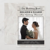 Retro Vintage Newspaper Wedding Invitation (Vorne/Hinten)