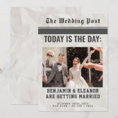 Retro Vintage Newspaper Wedding Invitation (Vorne/Hinten)