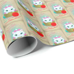 Retro-Vintage niedliche Katzenpurfette Valentine Geschenkpapier