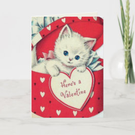 Retro Vintage Niedliche Kitten Custom Valentinstag Feiertagskarte