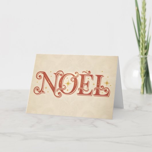 Retro Vintage Noel Christmas Feiertagskarte (Vorderseite)