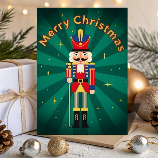 Retro Vintage Nutcracker Magic Christmas Feiertagskarte