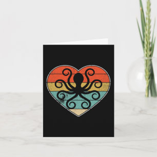 Retro Vintage Octopus Liebe Herz Valentine Zookeep Karte
